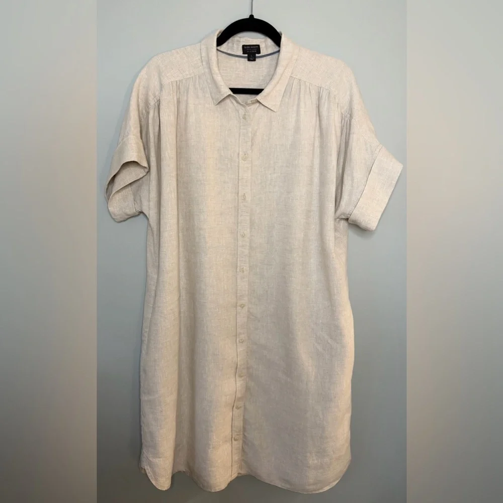 J. Crew // Baird McNutt relaxed-fit short-sleeve Irish linen shirt-dress - Picture 3 of 3
